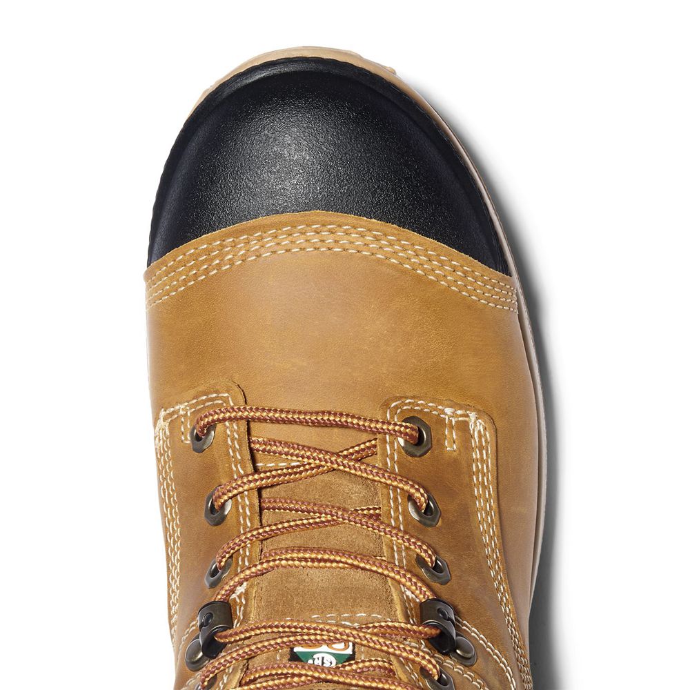 Timberland Μποτακια Εργασίας Ανδρικα Καφε/Μαυρα - Pro® Endurance Hd 6\" Comp Toe - Greece 6304152-QJ